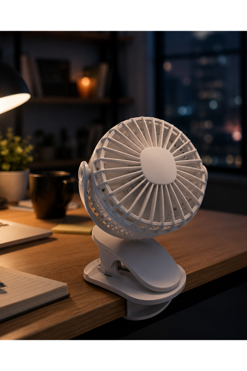 Çalışma Masası ve Yatak Başlığı İçin Klipsli Mini Fan