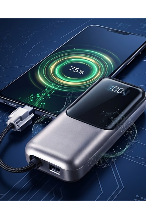 Type C ve Lightning Destekli Yüksek Kapasiteli Powerbank 13000 mAh