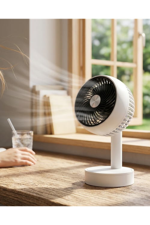Sessiz Çalışan Şarjlı Mini Fan Masa ve Araç Kullanımına Uygun