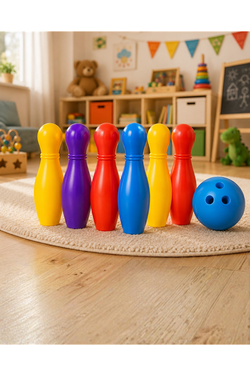 Çocuklar İçin Bowling Oyuncak Seti Eğlenceli Spor ve Aktivite Oyunu