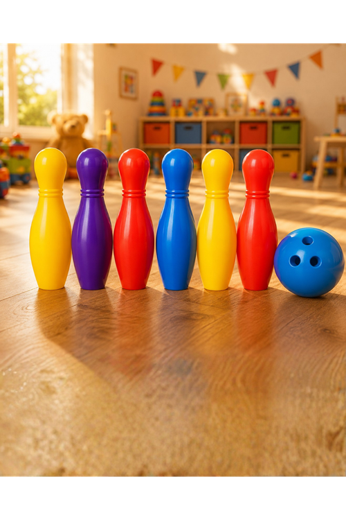 Renkli Bowling Seti Çocuk Aktivite Oyunu Motor Beceri Geliştirici