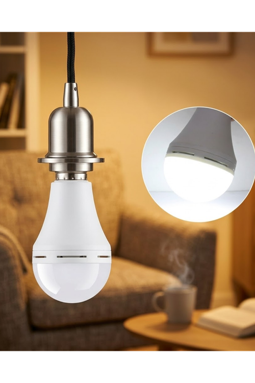Elektrik Kesintisinde Yanan Şarjlı LED Ampul E27 6500K Güçlü Işık