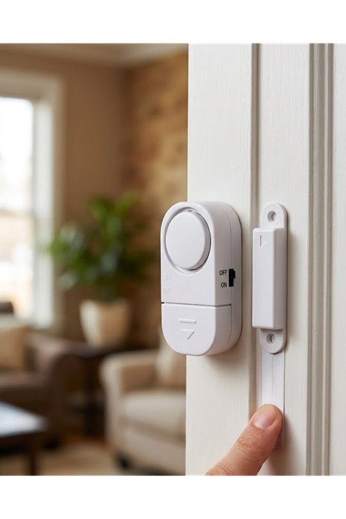 Kapı Alarmı Pencere Sensörü 90 dB Sesli Güvenlik Sistemi Kolay Montajlı