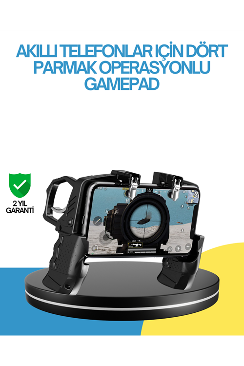 Dört Parmak Destekli Mobil Gamepad Tetikli Oyun Kontrolcüsü