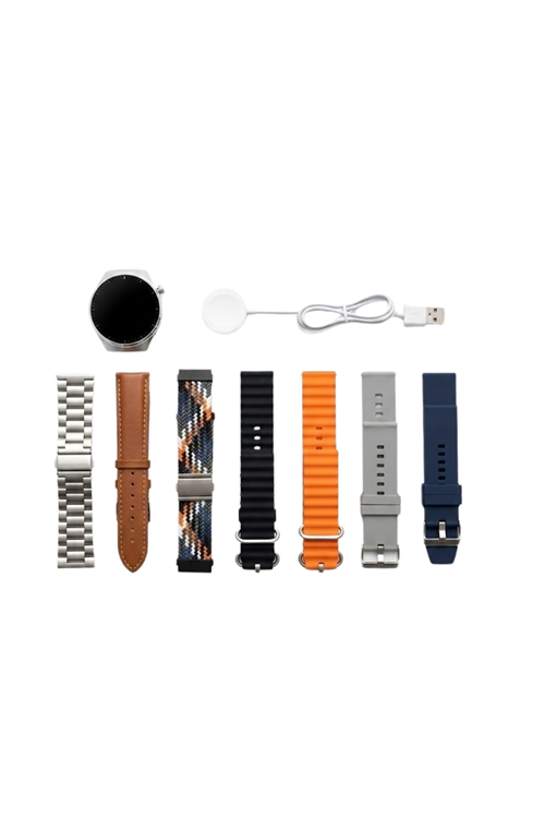 Akıllı Saat 7 Kordonlu Bluetooth Arama Nabız Takip ve Spor Modlu Çok Fonksiyonlu