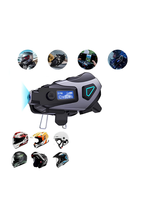 Motosiklet Kask Bluetooth Kulaklık Uzun Pil Ömrü Kamera ve Sesli Komut Destekli