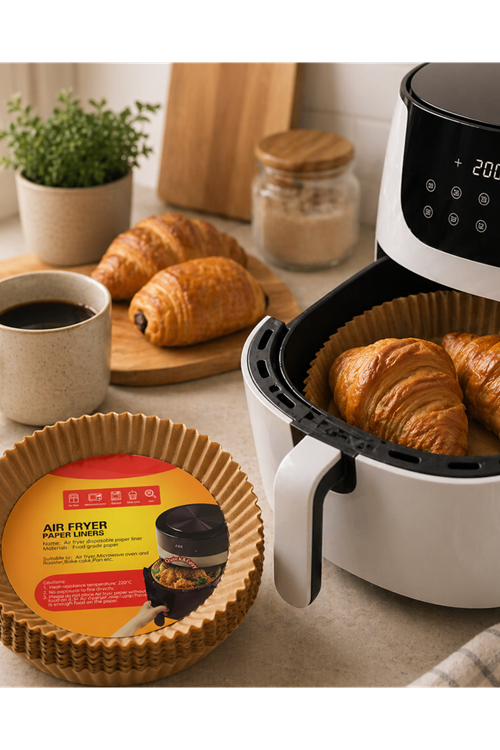 Yuvarlak Airfryer Kağıdı 100 Adet Yağ Tutmaz Hazne Koruyucu