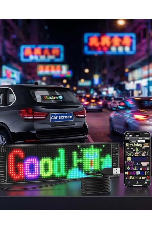RGB Kayan Yazı LED Panel Telefon Kontrollü Animasyonlu Akıllı Ekran