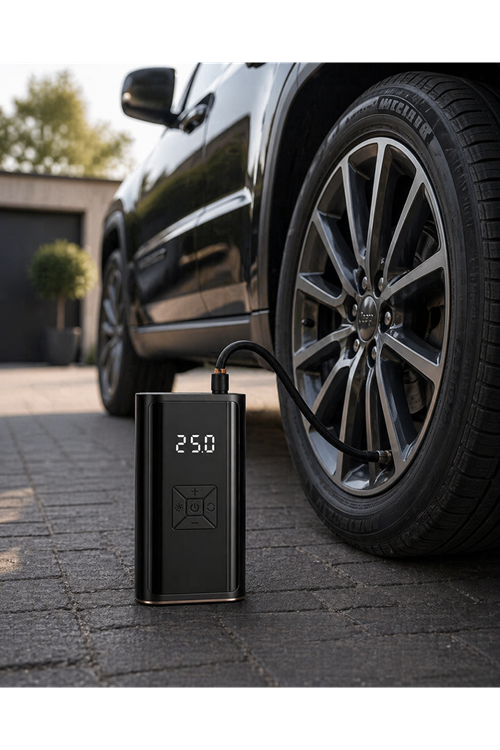 Dijital Lastik Pompası Kablosuz Hava Basma Cihazı Powerbank Destekli