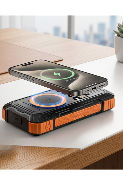 20000 mAh Powerbank Güneş Enerjili Kablosuz Şarj Hızlı Şarj Taşınabilir Batarya (Kopya)
