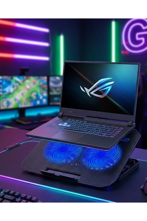 Çift Fanlı Laptop Soğutucu Stand 17 İnç Uyumlu 8 Kademeli Ayarlı USB Girişli