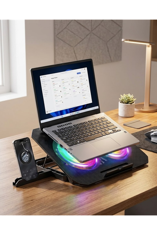 RGB Fanlı Laptop Soğutma Standı USB Girişli Notebook Yükseltici