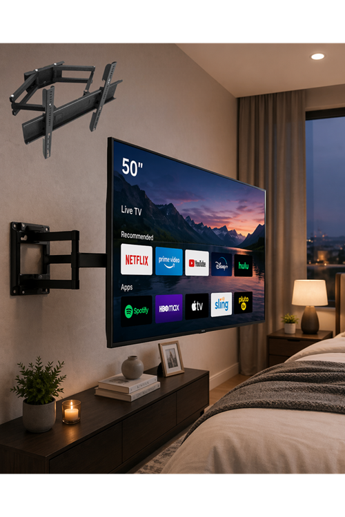 32 55 İnç TV Askı Aparatı Hareketli Duvar Askısı Döner Televizyon Tutucu
