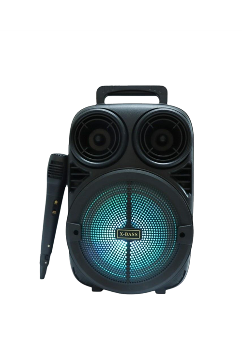 Taşınabilir Bluetooth Speaker Mikrofonlu Karaoke Hoparlör RGB Işıklı 6.5 İnç Güçlü Ses