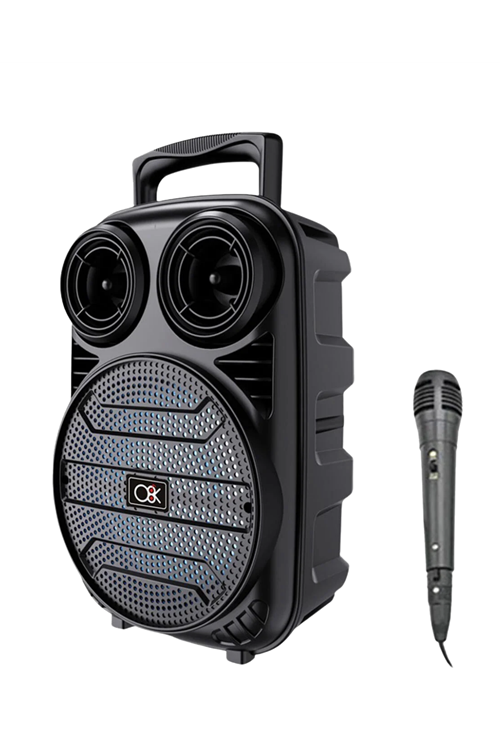RGB Işıklı Bluetooth Karaoke Hoparlör Mikrofonlu USB TF Kart Destekli Taşınabilir Speaker