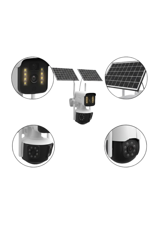 Güneş Enerjili Arıcı Kamerası 4G SIM Kartlı 9MP Üç Lens Yayla Güvenlik Kamerası 2 Yıl Garantili
