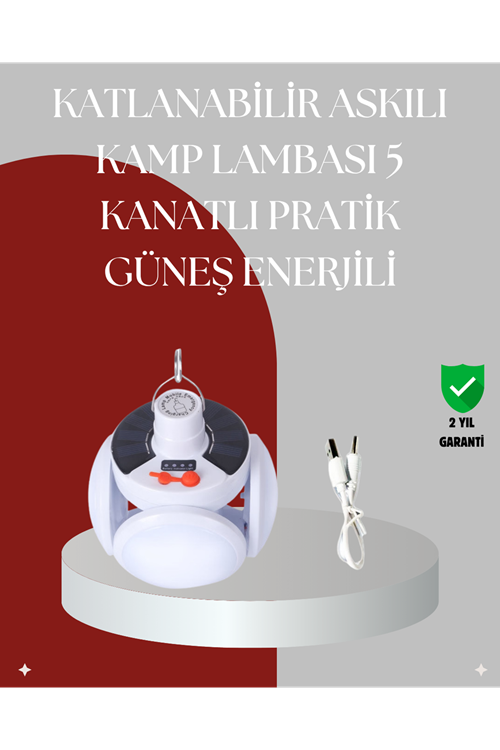 360 Derece Katlanabilir Solar LED Aydınlatma Çadır Lambası
