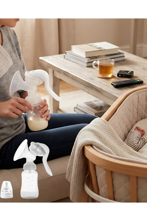 Taşınabilir Manuel Göğüs Pompası Ayarlanabilir Vakumlu 180 ML Şişeli
