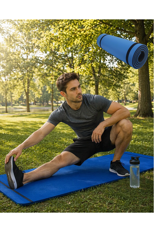 10 mm Fitness Minderi Tırtıklı Kaymaz Yüzey Esnek Darbe Emici Eva Yapı