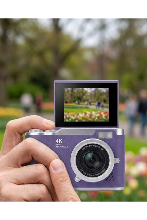 48 MP Dijital Fotoğraf Makinesi 4K Video Flip Ekranlı Kompakt