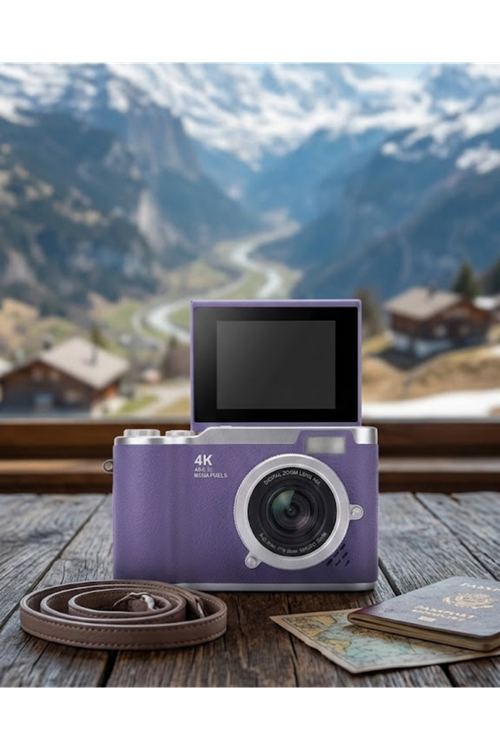 Vlog Kamera 4K Video 48 MP Otomatik Odaklı Flip Ekranlı