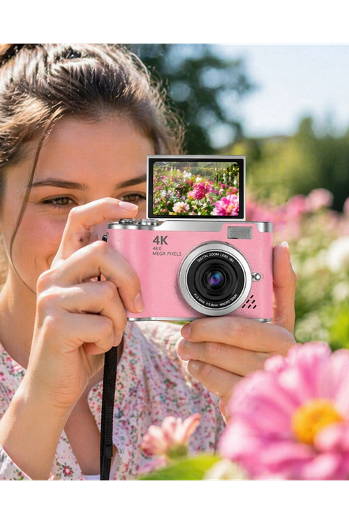 Sosyal Medya İçerik Kamera 48 MP HD Video Flip Ekranlı Dijital Kamera