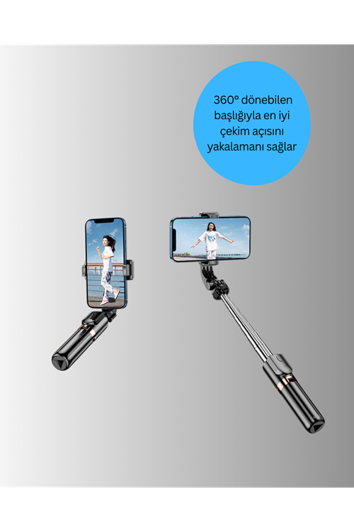 Bluetooth Selfie Çubuğu –  Katlanabilir, Uzaktan Kumandalı