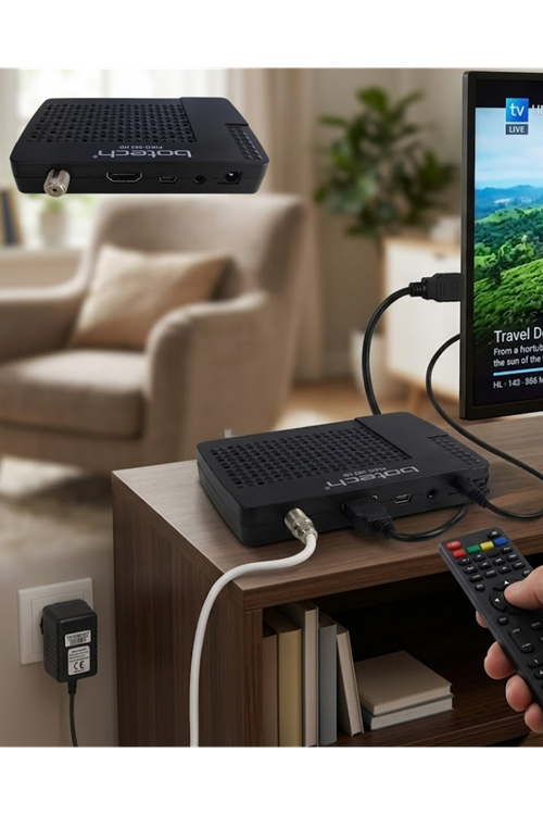 1080p HD Görüntü Kaliteli Uydu Alıcı HDMI Çıkışlı USB Destekli Kolay Kurulum