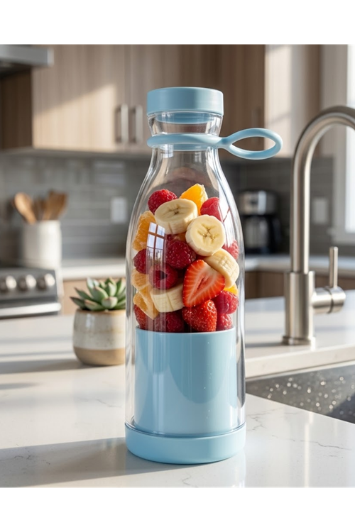 Mini Blender USB Şarjlı 380 ml Smoothie Hazırlayıcı Hafif ve Pratik Tasarım