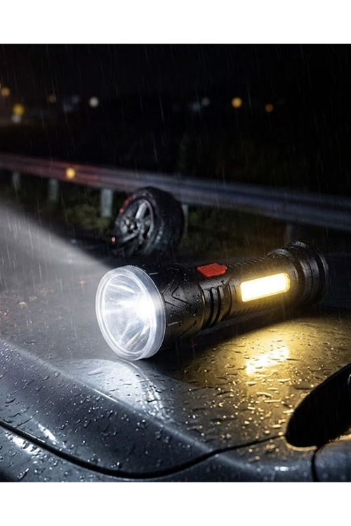 Uzun Menzilli Işıldak Şarjlı 9 LED 4 Kademeli Aydınlatma