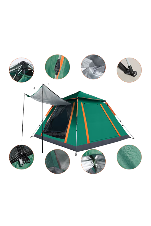 Büyük Boy Kamp Çadırı Güneşlikli 4 5 Kişilik Taşınabilir Outdoor Çadır