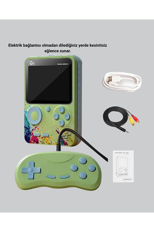 500 Oyunlu G5 Retro Mini Oyun Konsolu 3 İnç Ekran ve TV Desteği