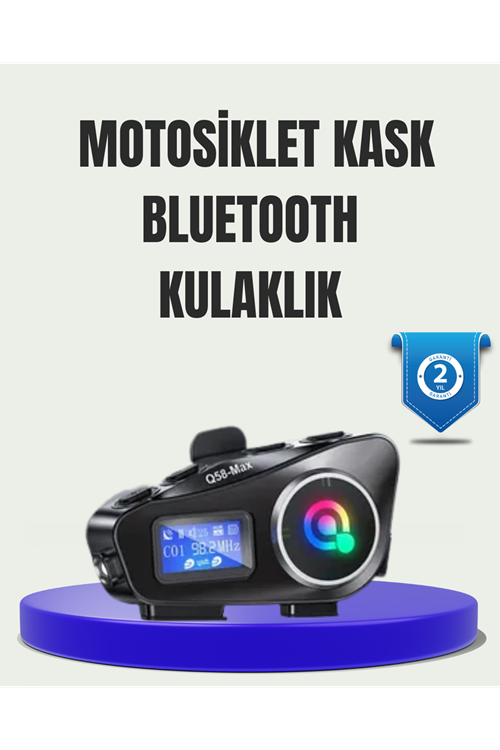 IP65 Suya Dayanıklı Kask Bluetooth Kulaklık LCD Ekranlı