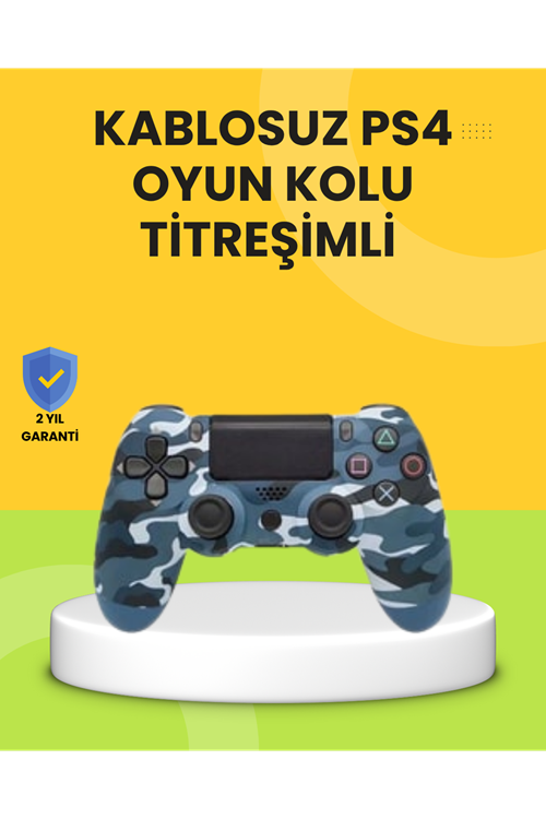 PS4 Uyumlu Kablosuz Oyun Kolu Ergonomik Çift Titreşimli