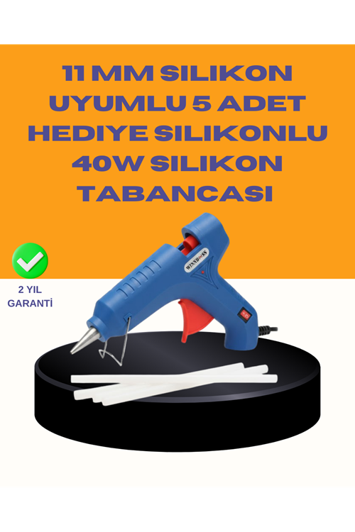 40W Sıcak Mum Silikon Tabancası 5 Silikon Hediyeli Hızlı Yapıştırma