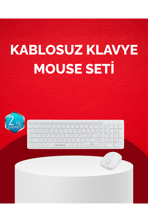 Tam Boy Kablosuz Klavye Mouse Seti - Gelişmiş Bağlantı ve Sessiz Performans