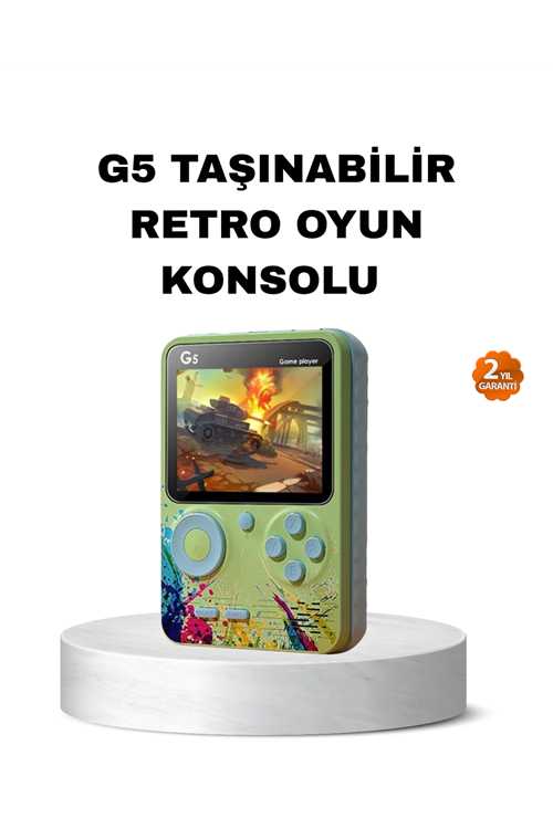 G5 Retro Oyun Konsolu 500 Klasik Oyunlu 3 İnç HD Ekran ve TV Bağlantılı