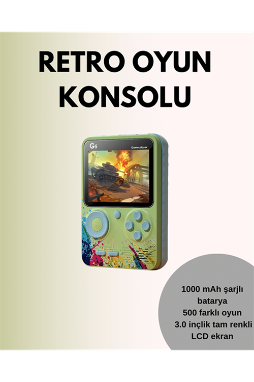 TV Bağlantılı 500 Oyunlu Mini Gameboy Konsol