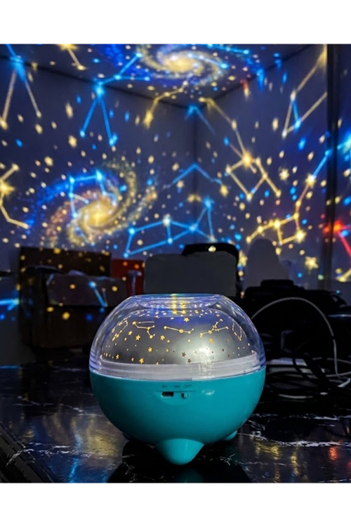 Çok Renkli LED Yıldız Projektör Gece Lambası Bluetooth Müzik Çalar ve Kumandalı Kontrol