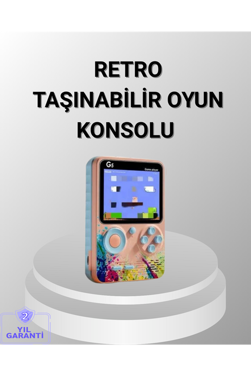 Mini Retro Oyun Konsolu 500 Oyunlu 3.0 İnç Ekran ve Şarjlı Batarya