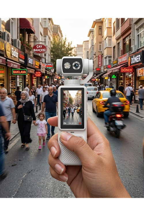 Kompakt 4K Video Kamera Otomatik Netleme ve Dahili Işık Destekli El Kamerası