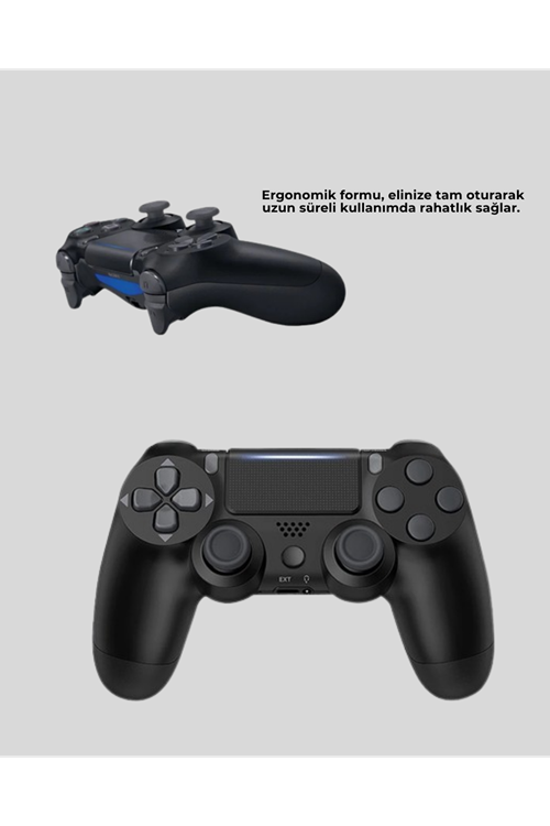 Kablosuz PS4 Controller Çift Motorlu Dayanıklı Gamepad