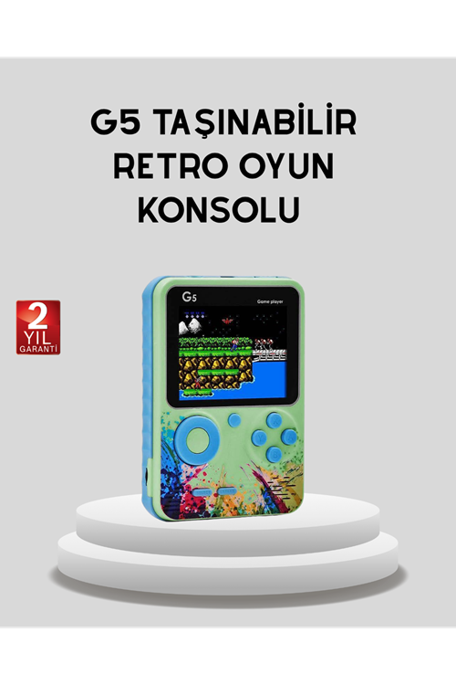 G5 Taşınabilir Retro Game Box 500 Oyunlu Şarjlı Mini Oyun Konsolu