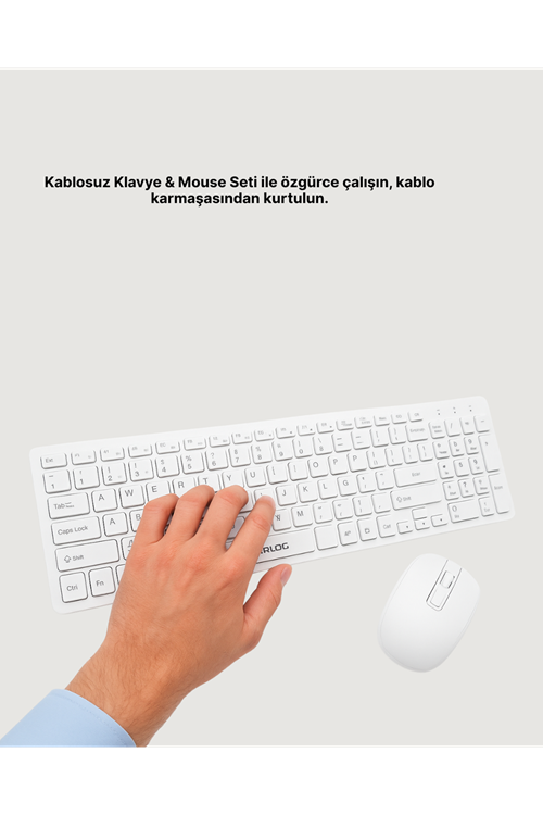 Kablosuz Klavye ve Mouse Seti - Ergonomik Tasarım, Sessiz Kullanım, Geniş Uyumluluk