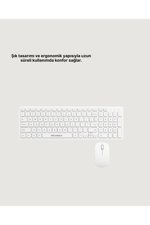 Kablosuz Klavye ve Mouse Seti - Ergonomik Tasarım, Sessiz Kullanım, Geniş Uyumluluk