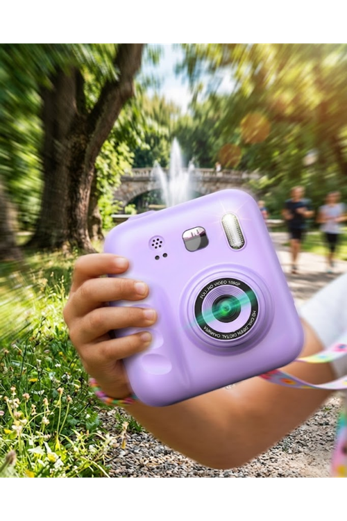 Çocuk Dijital Fotoğraf Makinesi Anında Baskı ve 4 Rulo Kağıt 5 Kalem Hediye