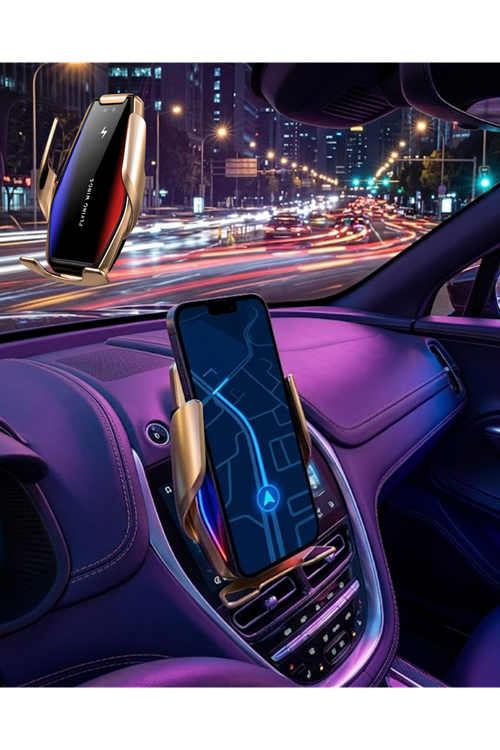 Otomatik Sensörlü Araç Telefon Tutucu Kablosuz Şarj Özellikli 360 Derece Döner