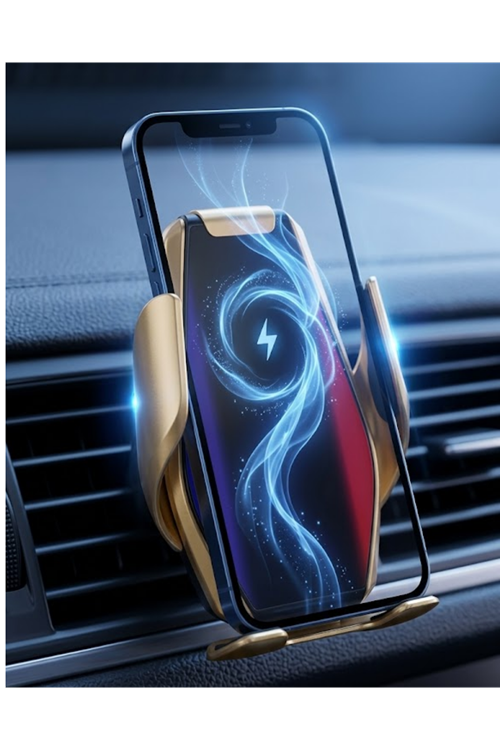 Otomatik Açılan Araç Telefon Tutucu Kablosuz Şarj ve Tek Elle Kullanım