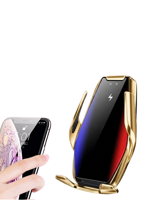 Otomatik Açılan Araç Telefon Tutucu Kablosuz Şarj ve Tek Elle Kullanım