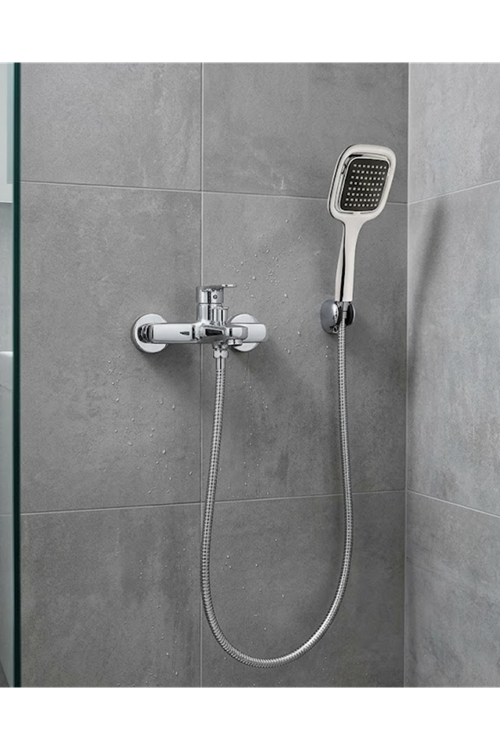 Siyah Duş Seti El Duşu Başlığı Spiral Hortum Dayanıklı Banyo Duş Aksesuarı